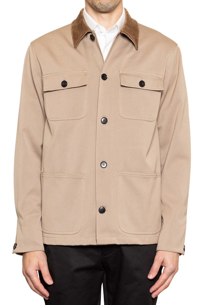 Riley Cord Trim Cotton Jacket in Camel – Arthur Galan AG
